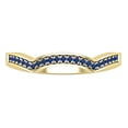 thumbnail image 2 of Dazzlingrock Collection Round Blue Sapphire Contour Curved Stackable Wedding Band for Women in 10K Yellow Gold, Size 6.5, 2 of 4