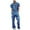 Blue, variant on WMTBSRSW Mens Overalls Short Sleeve Lightweight Elastic Waist Work Jumpsuit Summer Lapel Solid Color Zipper Workwear Jumpsuit with Multiple Pockets