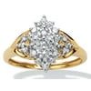 PalmBeach Jewelry 1/10 TCW Round Diamond Cluster Anniversary Ring in 10k Gold