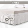 thumbnail image 4 of Elegant Comfort 1-Piece Ella Collection Pom-Pom Bed Skirt 16inch Drop, 1500 Series, Wrap Around Elastic for Easy Application, Wrinkle Resistant, Queen/King, Aesthetic White, 4 of 7