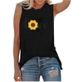 thumbnail image 1 of Womens Tops Summer 2022,Love Flower Print Muscle Tank Top Women Workout Tank Vacation Shirt Casual Letters Print Sleeveless Holiday Shirt, 1 of 4
