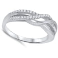 thumbnail image 4 of Women's Clear CZ Micro Pave Knot Ring .925 Sterling Silver Band White Jewelry Female Size 5, 4 of 4
