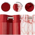 thumbnail image 6 of Mainstays Kingswood Solid and Printed Sheer Grommet Curtain Panel Set, 4 Piece, Red, 27.5" W x 84" L, 6 of 9
