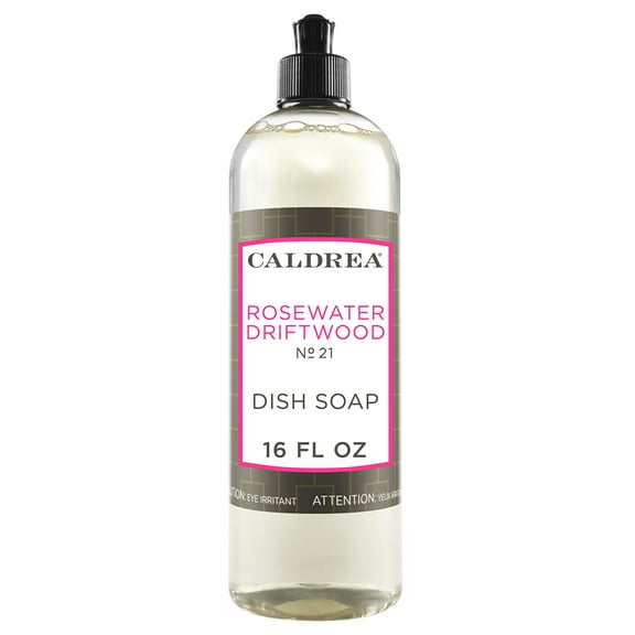Caldrea Liquid Dish Soap, Rosewater Driftwood Scent, 16 Fluid Ounce