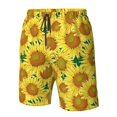 thumbnail image 4 of Logiee Floral Sunflowers Print Mens Swim Trunks Quick Dry Board Shorts,Breathable Hawaii Beach Shorts Swimwear Bathing Suits-Medium, 4 of 6