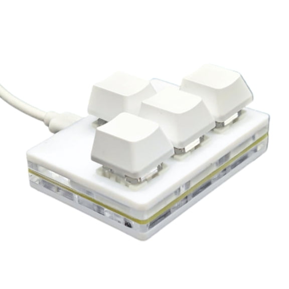 One-Handed Mechanical Keyboard 4 Key Gaming Keyboard Fully Programmable Keypad Hotswap Keypad for Game Editing