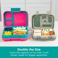 thumbnail image 5 of Bentgo® Pop - Leak-Proof Lunch Box & Removable Divider for Ages 8+ & Teens - Lunch Container Holds 5 Cups of Food; 3-4 Compartments; Microwave/Dishwasher Safe; 2 Year Warranty (Bright Coral/Teal), 5 of 7