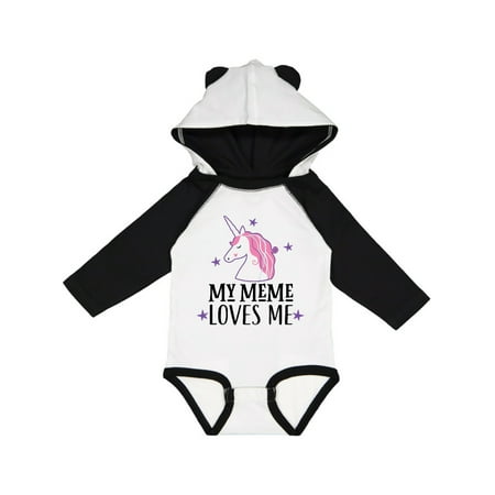 

Inktastic My Meme Loves Me Girl Unicorn Gift Baby Girl Long Sleeve Bodysuit