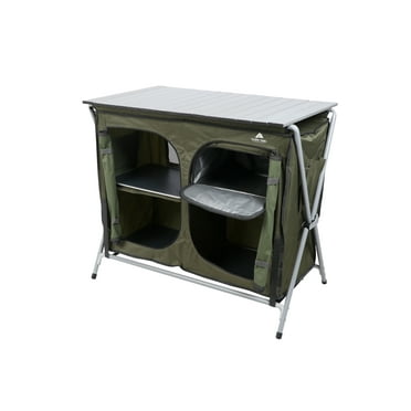 Ozark Trail Camping Table, Gray, 34.2"Wx19.6"Dx31.5"H, New