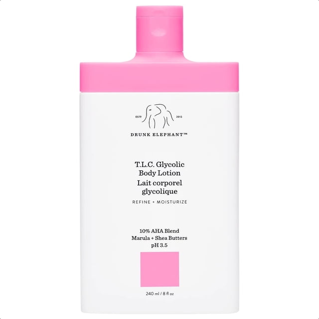 Loción corporal Drunk Elephant T.L.C. Glicólico con marula y karité 240 ml