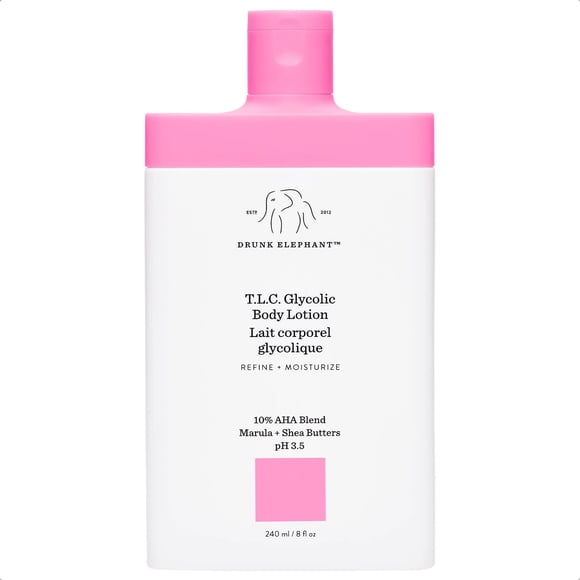 Loción corporal Drunk Elephant T.L.C. Glicólico con marula y karité 240 ml