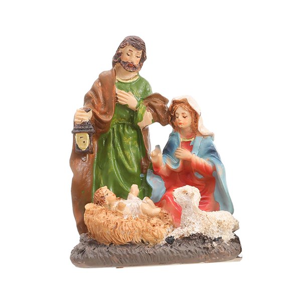 Estatuilla del nacimiento de Jesús, estatua navideña, artesanías para decoración del hogar, colección, adorno, escultura de resina para escritorio, Estilo A