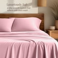 thumbnail image 3 of Bare Home Bamboo Sheet Set - Made from Rayon Fibers - Deep Pockets - 4 Piece - Queen, Light Pink, 3 of 9