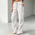 thumbnail image 6 of Womens Pants Zeliretfy Women's Baggy Cargo Sweatpants Wide Leg Pants Athletic Open Bottoms Joggers Casual Athletic Workout Pants with Elastic Waist Lounge Loose Fit Hiking Running Going out, 6 of 9