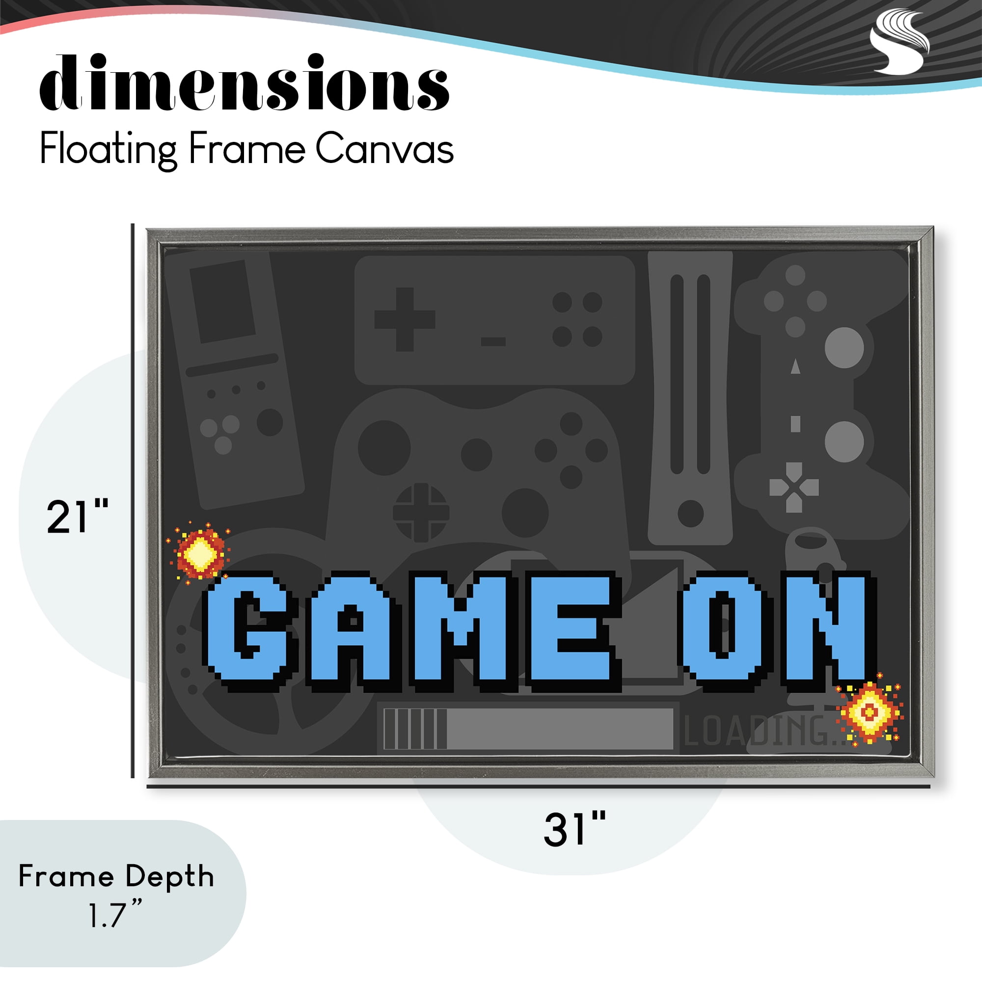 Stupell Industries Game On Arcade Gray Framed Floater Canvas Wall Art, design by Kim Allen