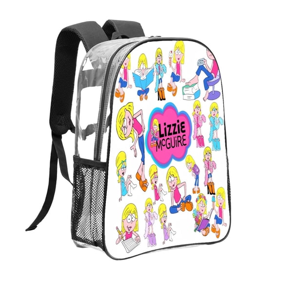 Lizzie Mcguire Banner Pattern Transparent Backpack Lightweight And fashionable Showcasing Personality And Leading The Trend