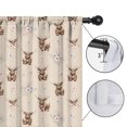 thumbnail image 4 of Blackout Kids Curtains,Beige Highland Cow Flower Pattern Childrens Insulated Curtains Set Of 2,Bedroom Essentials,Toddler Room Decor 52"x63", 4 of 5