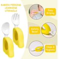 thumbnail image 3 of Baby Learning Prespoon, Baby Spoon Baby Fork para animar a su bebé a comer de forma independiente Libre de BPA, resistente a la temperatura 100 ℃ (amarillo), 3 of 5