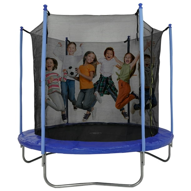 Trampolin para niños redondo con Postes Acolchonados y Red de Seguridad Trampolin Infantil Seguro de 8 pies Gaon