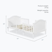Dream On Me Portland 3 in 1 Convertible Toddler Bed, White