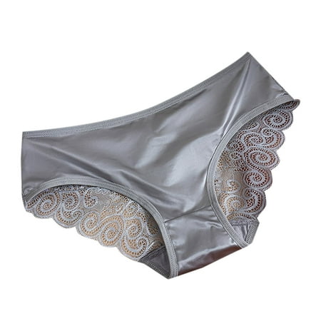 Tuosodrolic Silk Panties for Women Lace Underwear Lightweight Smooth Briefs Casual Wear