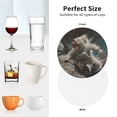 thumbnail image 6 of Yiaed Astronaut Polar Bear Roar Print Leather Coasters for Drinks - Cup Coasters Coffee Table Kitchen Table Bar, Home & Office Gifts Handmade Drink Coasters-Round Shape, 6 of 6