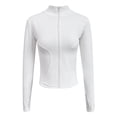 thumbnail image 5 of Ropa de yoga para mujer, camiseta ajustada de manga larga para fitness, para correr por la mañana, chaqueta deportiva profesional absorbente del sudor de secado rápido, 5 of 5