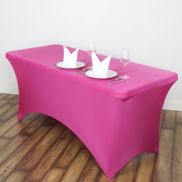 BalsaCircle 6 Feet Rectangular Spandex Fitted Elastic Tablecloth