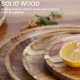 thumbnail image 4 of Paquete de 2 platos llanos de madera de Acacia, platos redondos de madera, fácil limpieza y ligeros para platos, aperitivos y postres, 4 of 5