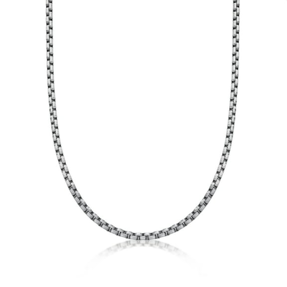 Stainless Steel Thick Two Tone Round Box Chain Necklace for Men - 22 Inches Long 5 mm Wide with Lobster Claw Clasp by Metro Jewelry