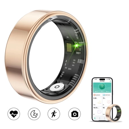 2024 Smart Ring Health Tracker, Anillo Inteligente para Hombre, Health Rings for Women & Men, Long Lasting Batteries Sleep Ring, Waterproof Fitness Tracker