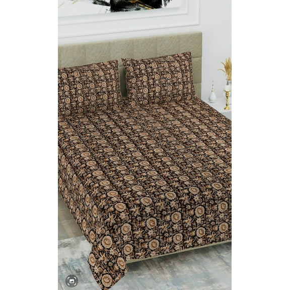 Leaf print Handmade Kantha Quilt Unique Design Handmade Kantha Quilted Bedding Bedspread Handblock Print Throw Blanket Well-Looking Quilt