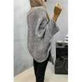 thumbnail image 5 of Women'S Elegant Knitted Cape Sweater Crew Neck Long Sleeve Baggy Tops Fashion Knitted Shawl Sweater Grey M, 5 of 6