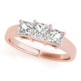 thumbnail image 2 of JewelMore 1 Carat and 2 Carat 3 stones Princess Lab Grown Diamond Engagement Ring for Women | 14K Gold | F-G Color, VS-SI Clarity | Beautiful Set | 30 Day Free Return, 2 of 14