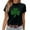 Black, variant on Women's St. Patrick's Day Crew Neck Short Sleeve T Shirt