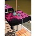 thumbnail image 2 of Outdoor Tablecloth with Umbrella Hole for Patio/Picnic/Party/Camping, Neon Video Game Waterproof Table Cloth Square Cover Washable, Pink Text Graffiti Brick Art Black (54"x 54"), 2 of 9