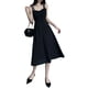 thumbnail image 1 of Vestido de tiras de una línea Vestido de línea sin mangas de color liso para mujer Lady Girl Verano Negro XL, 1 of 8