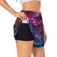 thumbnail image 1 of Balery Heart Confetti on Glitter Pantalones cortos deportivos para mujer con forro y dos bolsillos, elásticos, para entrenamiento, gimnasio, yoga-Large, 1 of 7