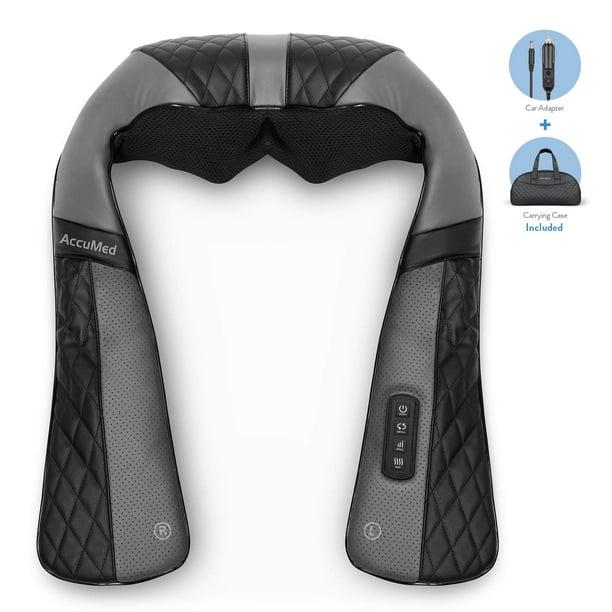 AccuMed Shiatsu Neck and Back Massager with Heat, Deep Kneading Massage
