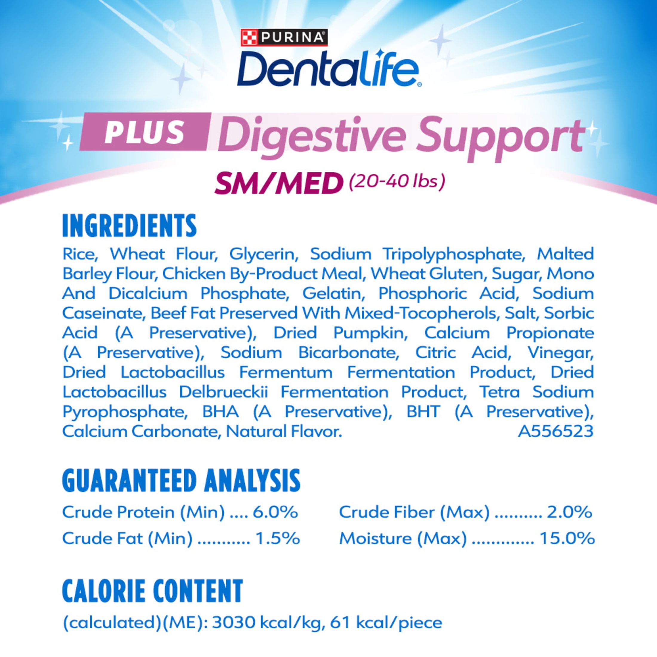 Purina Dentalife Plus Digestive Support Chicken and Pumpkin Flavor Dental Chews for Dogs