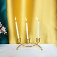 thumbnail image 4 of Juego de 3 candelabros, candelabro alto para velas cónicas, candelabro de metal para el hogar. Oro, 4 of 8