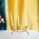 thumbnail image 4 of Juego de 3 candelabros, candelabro alto para velas cónicas, candelabro de metal para el hogar. Oro, 4 of 8