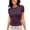 Dark Purple, variant on Women's Plain Short Sleeve Tee, Classic Slim Fit Crew Neck Basic Shirt, Soft Stretchy Casual Layering Top
