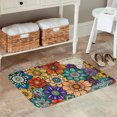 thumbnail image 2 of Spxubz Non Slip Flannel Polyester Floor Mat With Colorful Floral Design For Bathroom Kitchen Bedroom Decoration 24x16 inch, 2 of 5