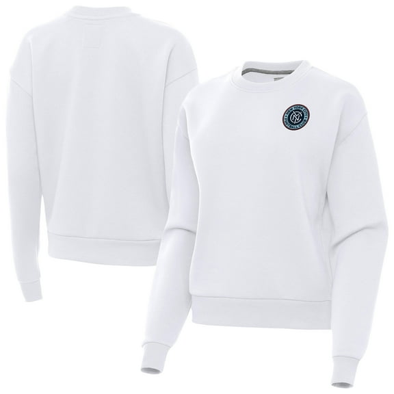 Women's-Antigua  White New York City FC Victory Pullover Sweatshirt