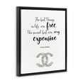 thumbnail image 3 of Stupell Industries Second Best Things In Life Quote Fashion Brand Glam Text Jet Black Framed Floating Canvas Wall Art, 16x20, by Ziwei Li, 3 of 5