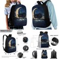 thumbnail image 2 of ZUXONGSY Cat Moon Daisy Flower Butterfly Print 4PCS Backpack Set for Boys Girls, Large Capacity Kids Bookbag Set Preschool Kindergarten School Bag with Lunch Box Pencil Case Water Bottle Holder, 2 of 6