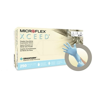 Microflex XCEED XC-310 Nitrile Gloves - Disposable, Non-Latex, Powder Free, Size X Small (pack of 250)