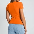 thumbnail image 4 of Blouses for women dressy casual Polyester,Spandex Soft Clothing XL Orange womens blouses, 4 of 4