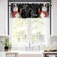 thumbnail image 5 of Christmas Valances for Windows Xmas Snowman Lights Snowflakes Red Black Rod Pocket Curtain Valance Window Treatment Short Curtains for Kitchen Living Room, 54"x18", 5 of 5